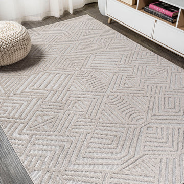 Jordan High-low Pile Art Deco Geometric Indoor/outdoor Area Rug